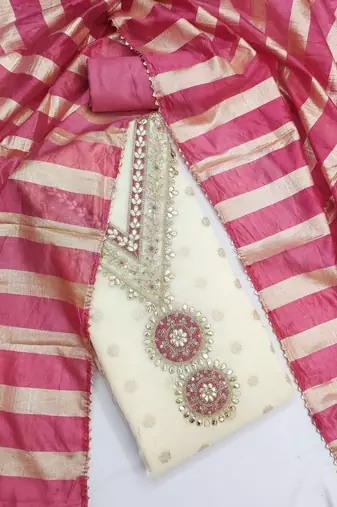 embroidered unstitched dress material
