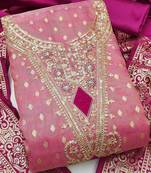 embroidered organza unstitched dress material