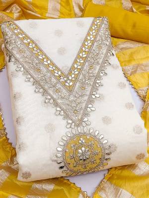 embroidered unstitched dress material 1