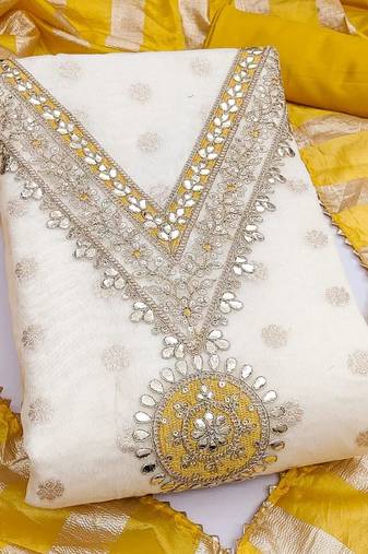 embroidered unstitched dress material