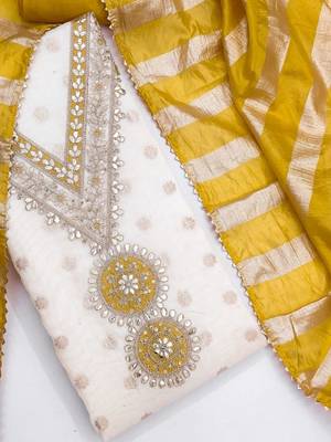 embroidered unstitched dress material 2