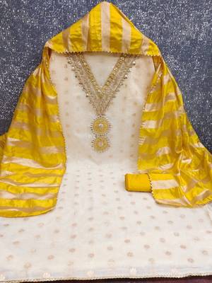 embroidered unstitched dress material 3