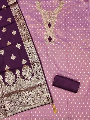 floral embroidered organza unstitched dress material 2