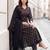 Black printed pure cotton kurta trouser dupatta set