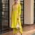 Olive a line embroidered kurta with pant and ombre dupatta