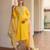 Yellow a line embroidered kurta with pant and ombre dupatta