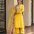 Yellow a line embroidered kurta with pant and ombre dupatta