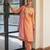 Peach a line embroidered kurta with pant and dupatta