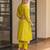 Olive a line embroidered kurta with pant and ombre dupatta