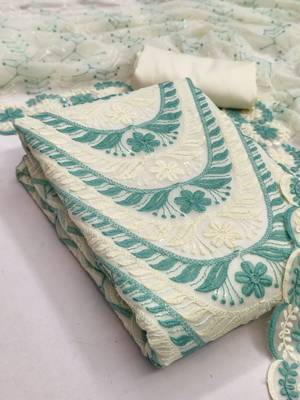 embroidered unstitched dress material 1