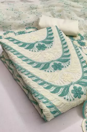 embroidered unstitched dress material