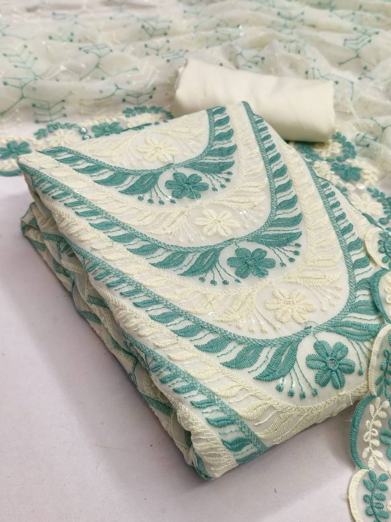 Embroidered Unstitched Dress Material