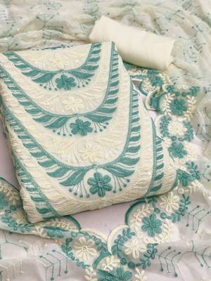 embroidered unstitched dress material 2