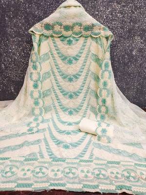 embroidered unstitched dress material 3