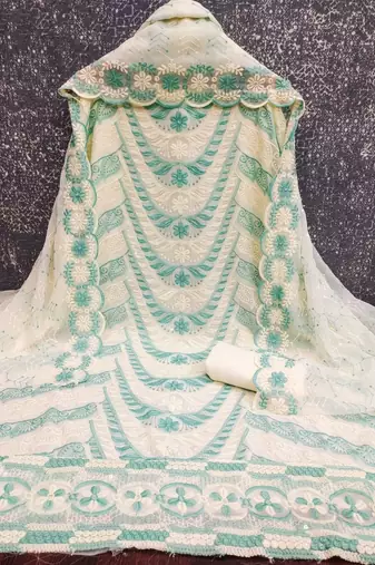 embroidered unstitched dress material