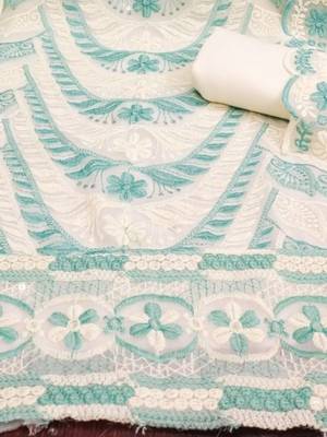 embroidered unstitched dress material 4