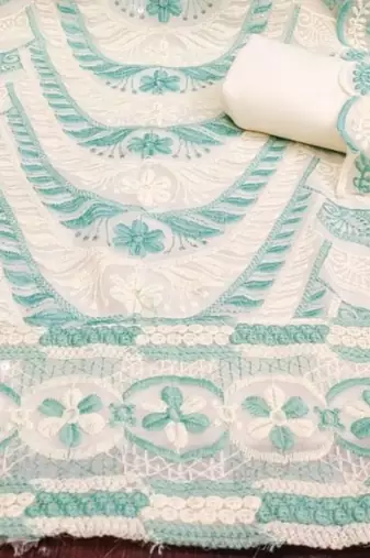 embroidered unstitched dress material