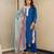 Royal blue embroidered kurta with pant and dupatta