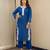 Royal blue embroidered kurta with pant and dupatta