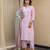 Lilac embroidered kurta with pant and dupatta