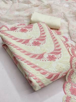 embroidered unstitched dress material 1