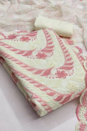 embroidered unstitched dress material