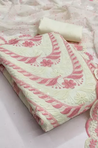 embroidered unstitched dress material