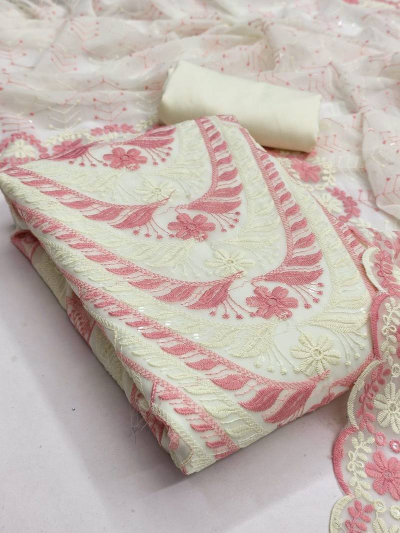 Embroidered Unstitched Dress Material