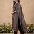Black embroidered pure cotton kurta trouser dupatta set