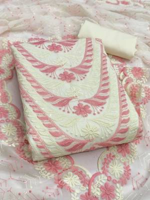 embroidered unstitched dress material 2
