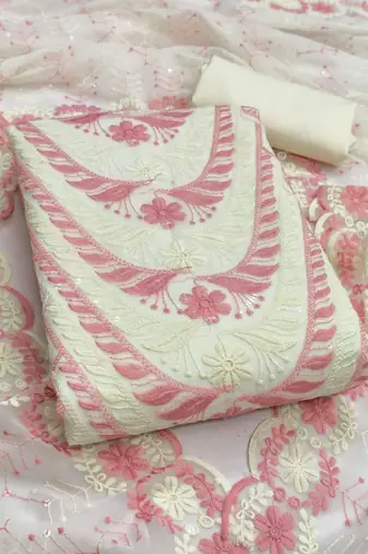 embroidered unstitched dress material