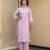 Lilac embroidered kurta with pant and dupatta