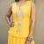 Yellow embroidered top with crinkled voille skirt set