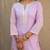 Lilac embroidered kurta with pant and dupatta