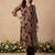 Black embroidered pure cotton kurta trouser dupatta set