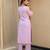 Lilac embroidered kurta with pant and dupatta