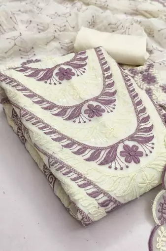 embroidered unstitched dress material