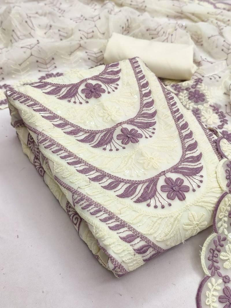 Embroidered Unstitched Dress Material