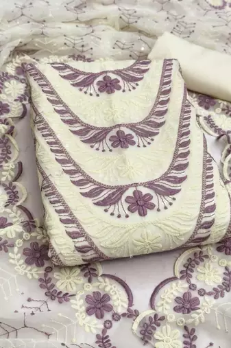 embroidered unstitched dress material