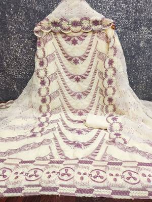 embroidered unstitched dress material 3