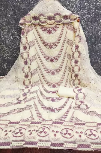 embroidered unstitched dress material