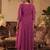 Burgundy embroidered georgette kurta trouser dupatta set