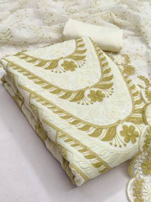 embroidered unstitched dress material 1