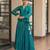 Green chanderi embroidered top and skirt set