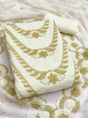 embroidered unstitched dress material 2