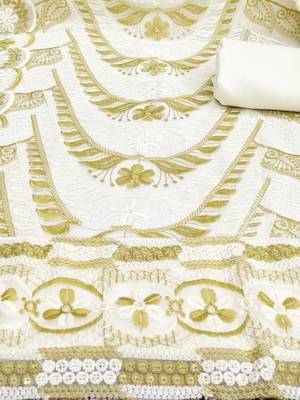 embroidered unstitched dress material 4