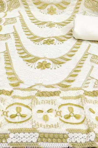 embroidered unstitched dress material