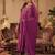 Burgundy embroidered georgette kurta trouser dupatta set
