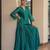 Green chanderi embroidered top and skirt set