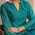 Green chanderi embroidered top and skirt set